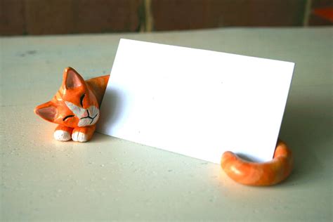 cat business card holder